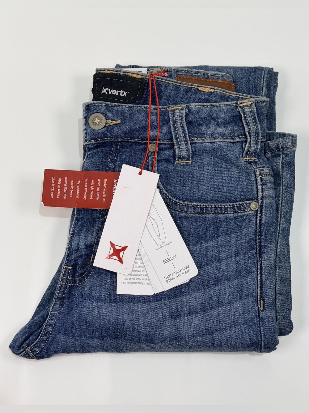 Vertx Hayes High Rise Straight Jeans Women’s 4x34 Medium Wash NWT